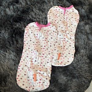 SwaddleMe Pink and Brown Heart Swaddle